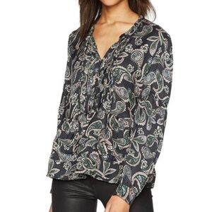 William Rast Graphite Paisley Blouse